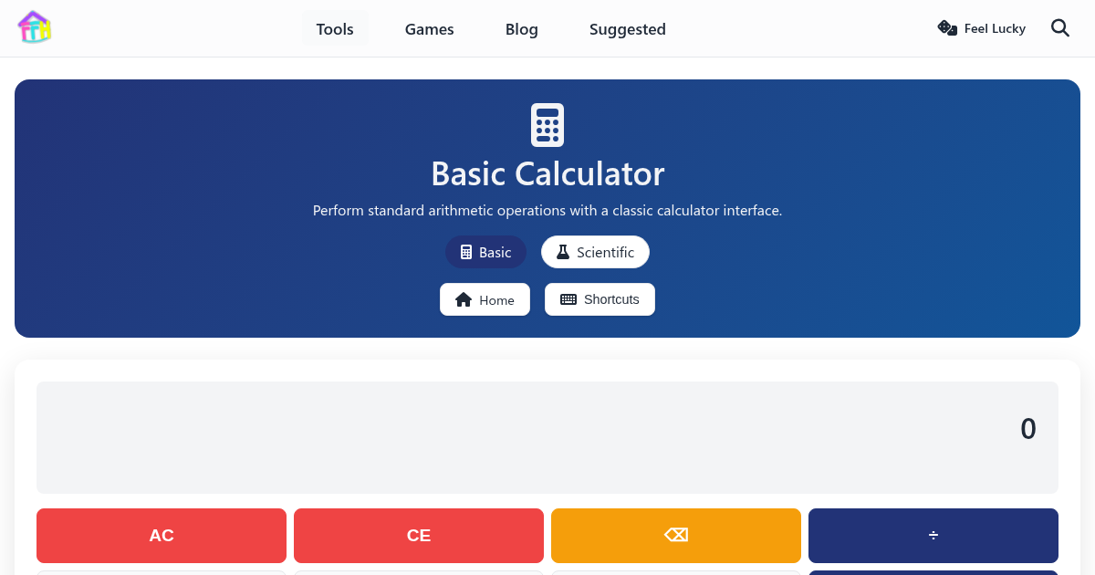 Basic Calculator - FunnyFunHouse