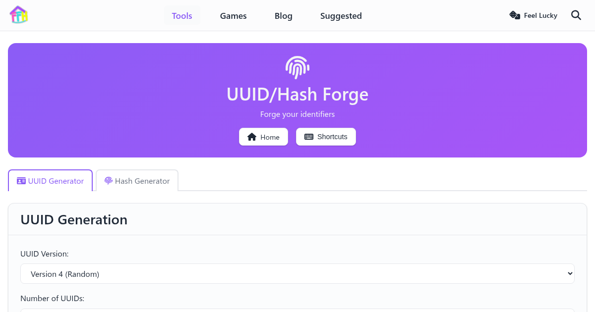 UUID Generator - Generate All UUID Versions (v1-v7) - FunnyFunHouse