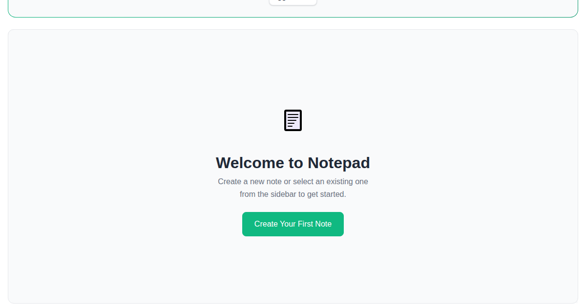 FunnyFunHouse Notepad app with a clean writing interface