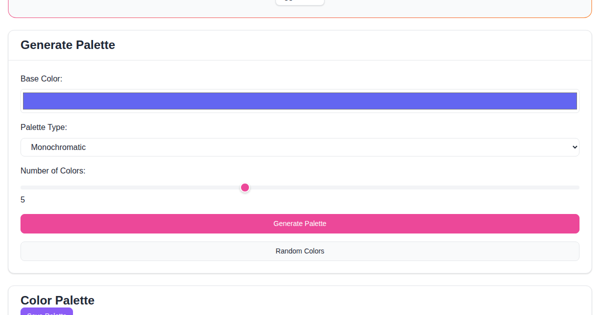 The Color Palette Generator app on FunnyFunHouse