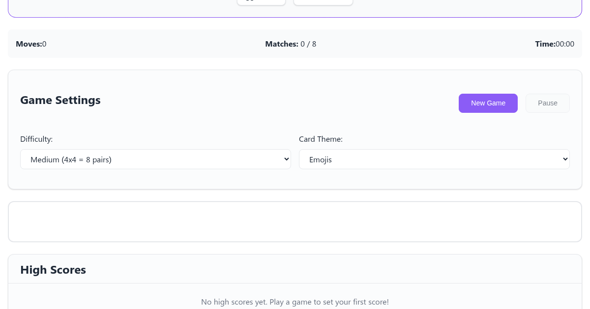 The Memory Game app on FunnyFunHouse