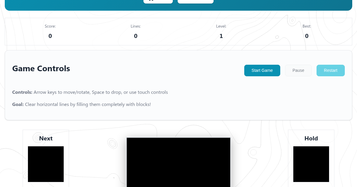 Tetris game in action on FunnyFunHouse