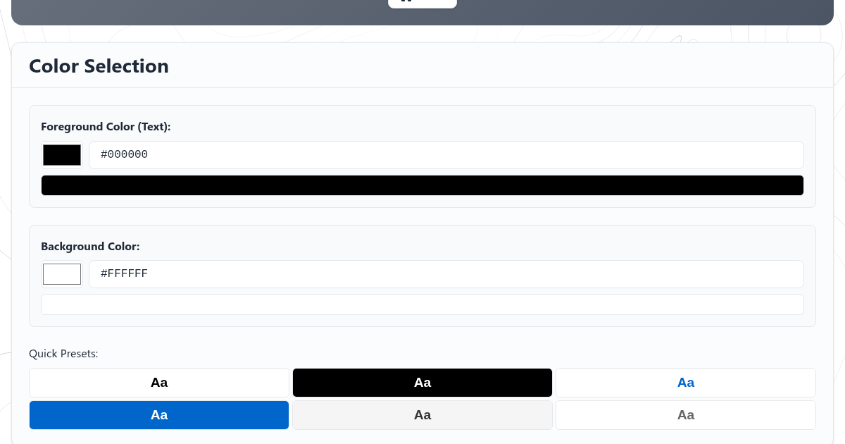 FunnyFunHouse Contrast Checker verifying color accessibility