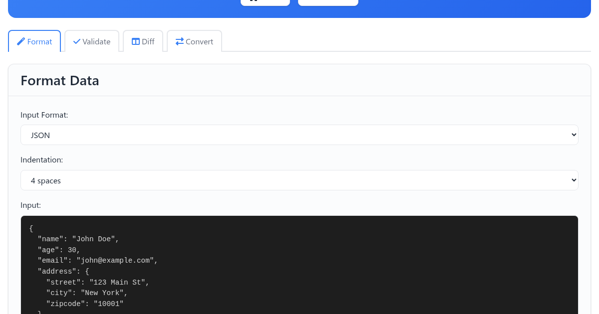 The JSON/YAML Swiss Army Knife app on FunnyFunHouse