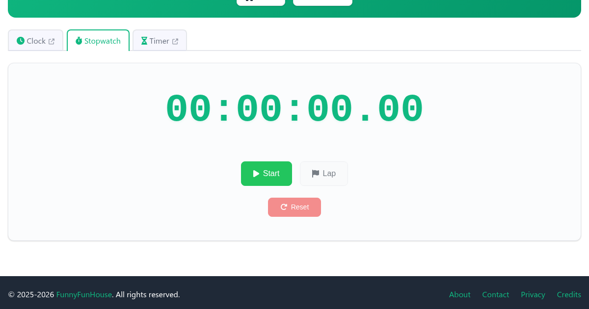 The Stopwatch app on FunnyFunHouse