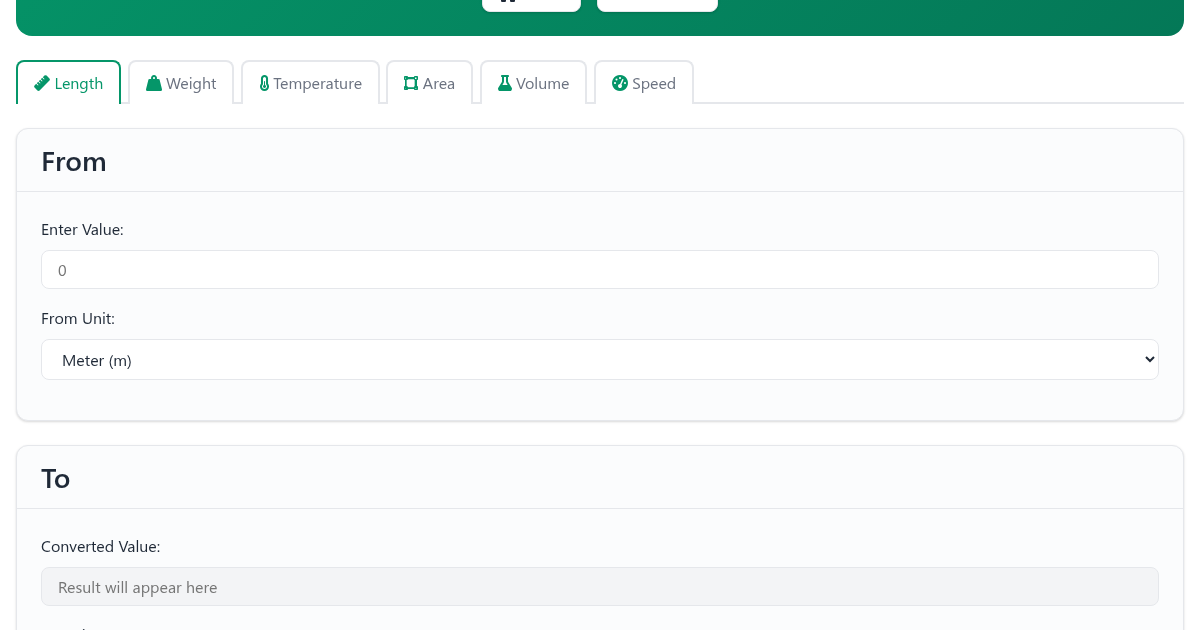 The Unit Converter app on FunnyFunHouse